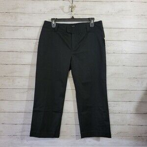Madison Womens Black Crop Pant Cotton Blend Classic Work Career Size 10